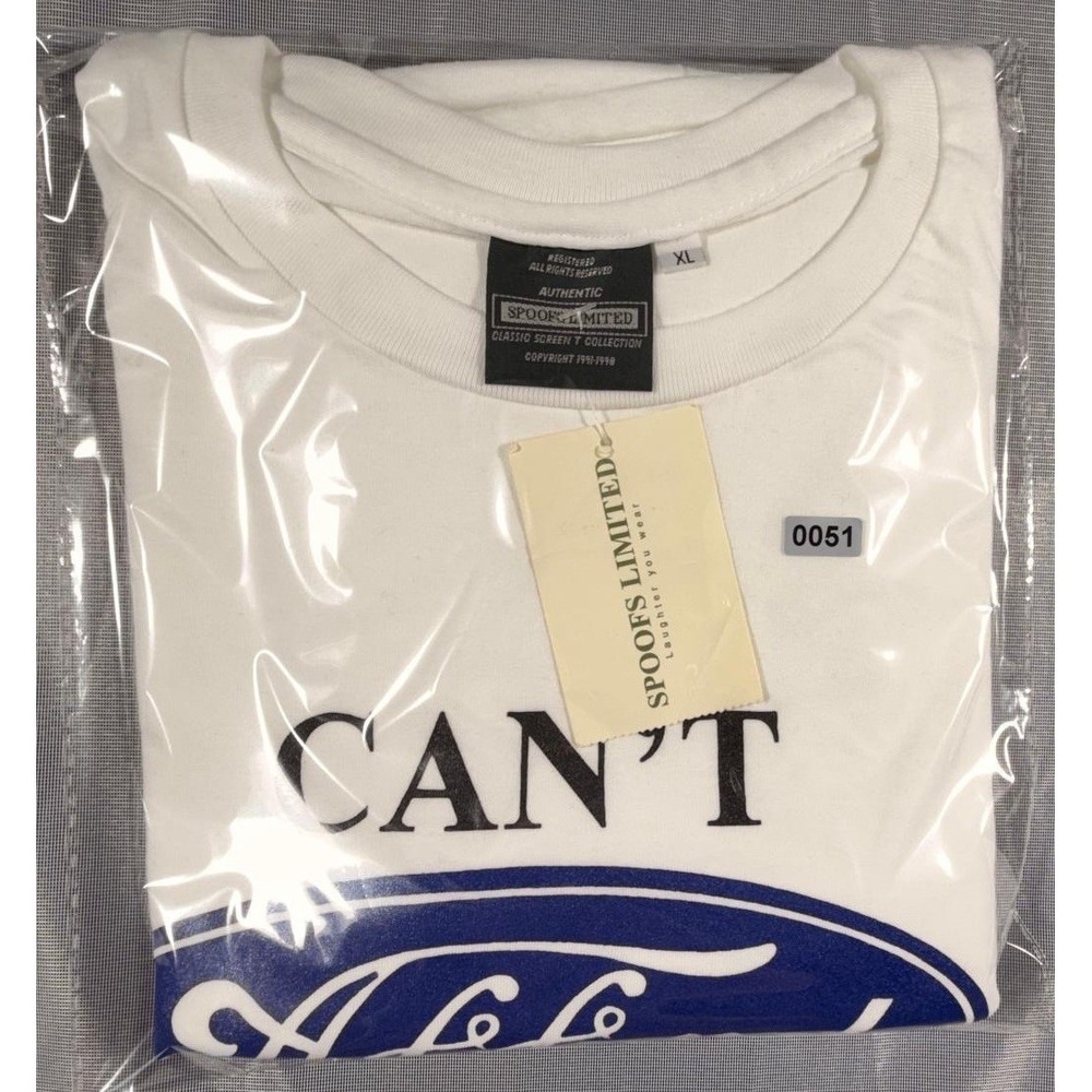 Vintage Can't Afford Lately Spoofs Limited White Short Sleeve Shirt Size XL NEW - Picture 8 of 9